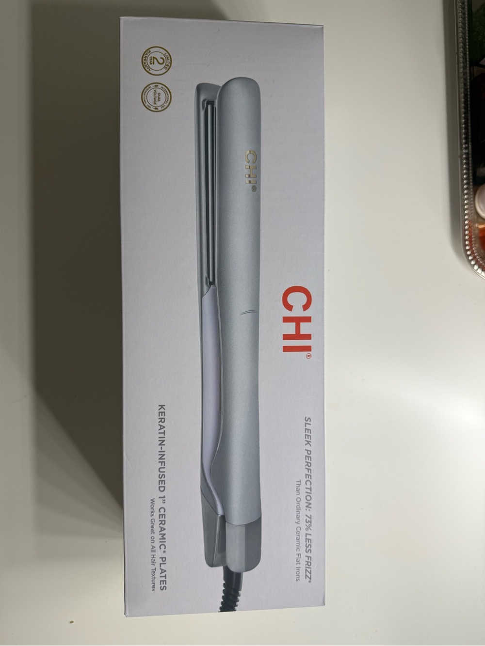 Silver Hair Straightener - Sleek Ceramic Flat Iron (USED ONCE)